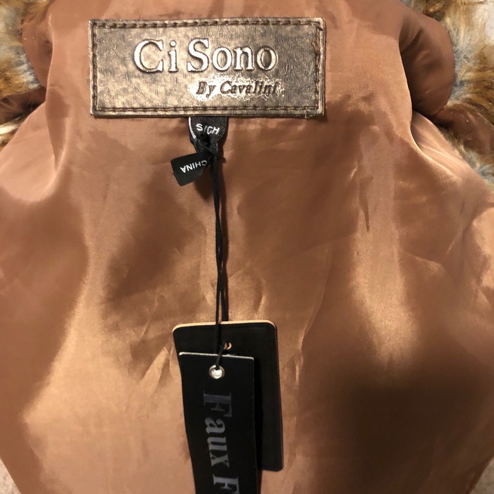 Brown faux fur vest